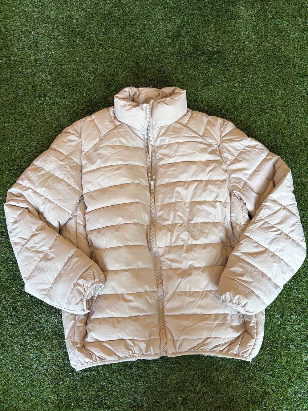 FF.LA Five Four Los Angeles Cream Quilted Puffer Jacket Size XL